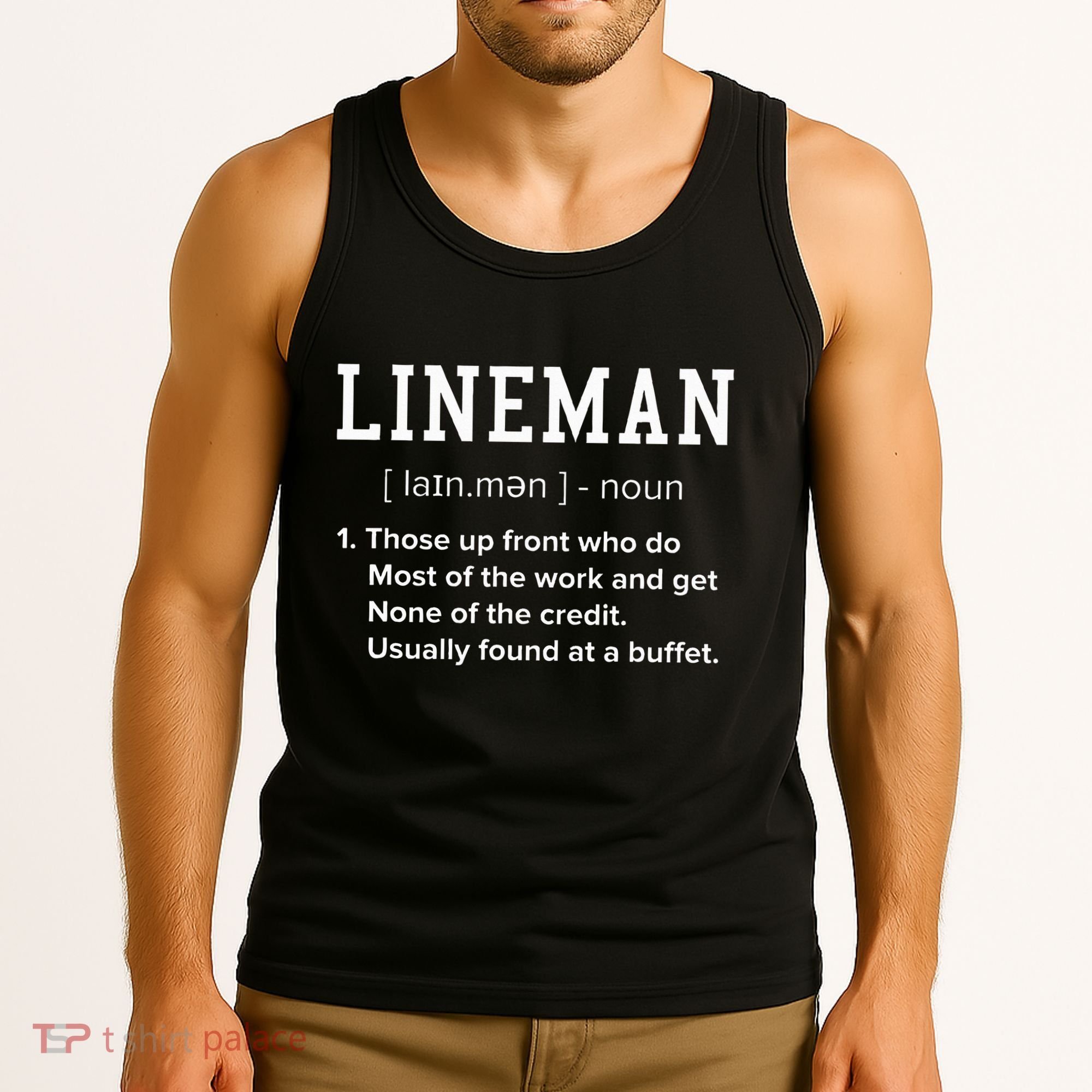 Football Lineman Definition Funny Offensive Lineman Tank Top