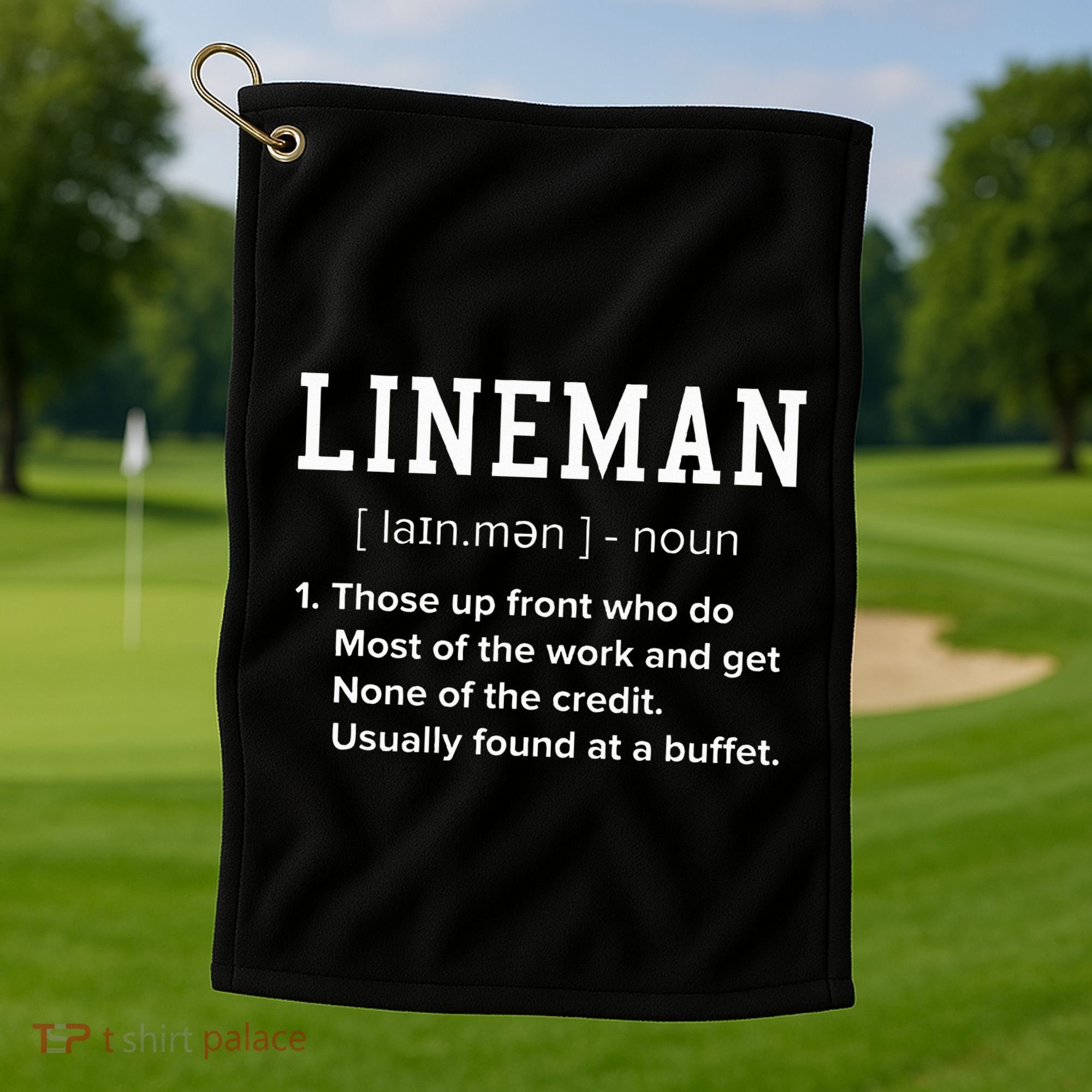 Football Lineman Definition Funny Offensive Lineman Golf Towel