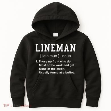 Football Lineman Definition Funny Offensive Lineman Kids Hoodie