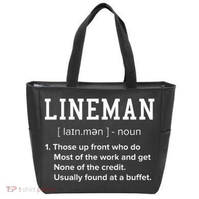 Football Lineman Definition Funny Offensive Lineman Tote Bag