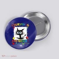Funny Last Day Of Sixth 6Th Grade I Survived Sixth 6Th Grade Gift Button thumb 0