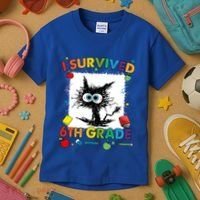 Funny Last Day Of Sixth 6Th Grade I Survived Sixth 6Th Grade Gift Kids T-Shirt thumb 3