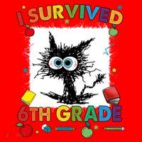Funny Last Day Of Sixth 6Th Grade I Survived Sixth 6Th Grade Gift Santa Hat thumb 1
