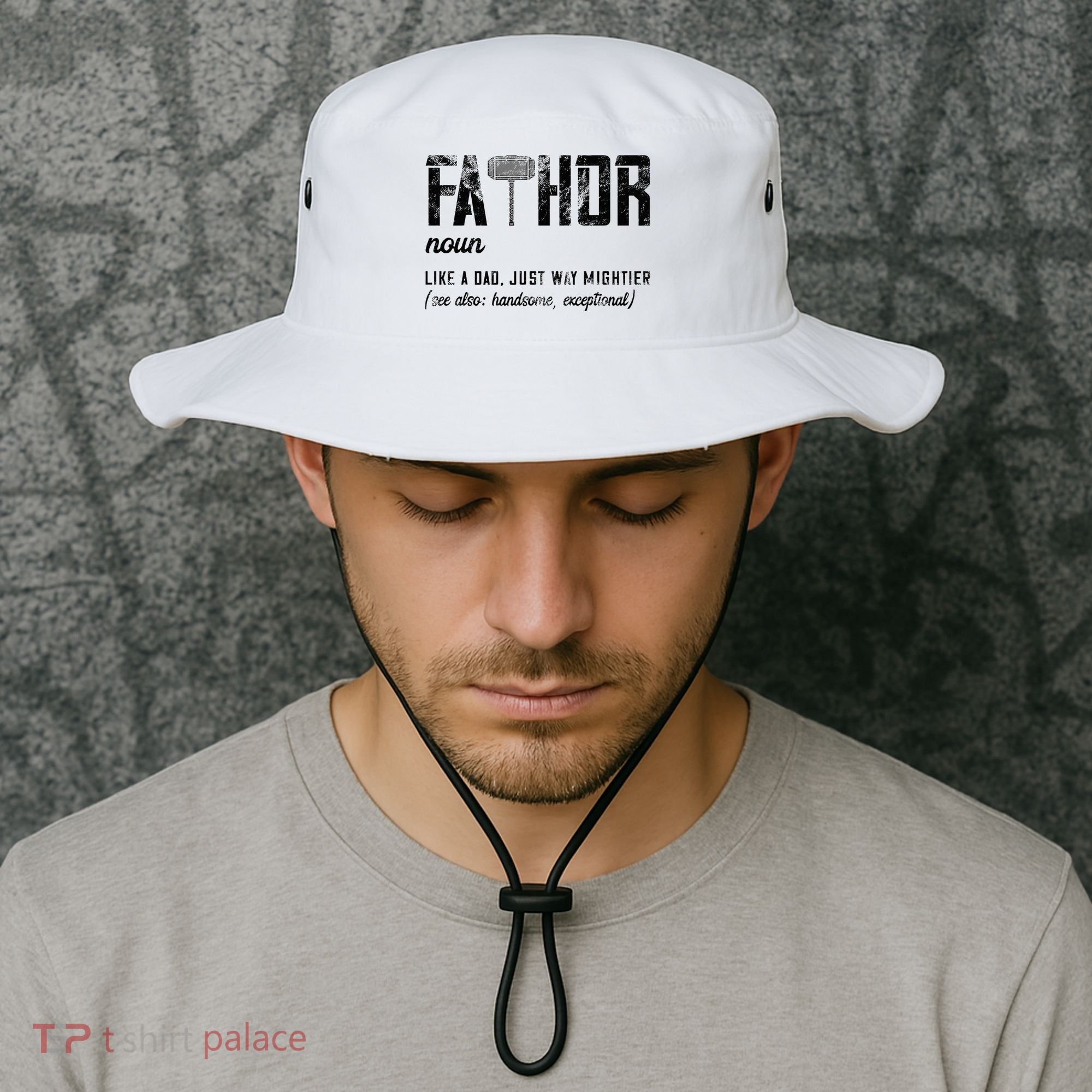 Fathor Like Dad Just Way Mightier FatherS Day Fa Thor Bucket Hat