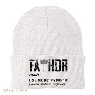Fathor Like Dad Just Way Mightier FatherS Day Fa Thor Beanie