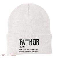 Fathor Like Dad Just Way Mightier FatherS Day Fa Thor Beanie thumb 0
