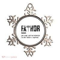 Fathor Like Dad Just Way Mightier FatherS Day Fa Thor Ornament thumb 0