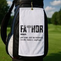 Fathor Like Dad Just Way Mightier FatherS Day Fa Thor Golf Towel thumb 2
