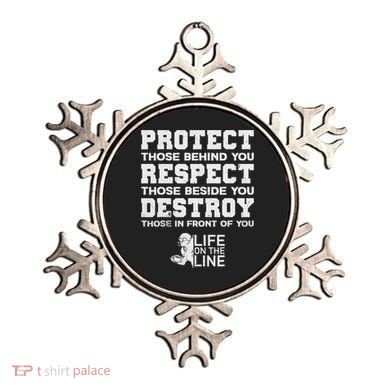 Football Lineman Design Protect Respect Destroy Motto Ornament