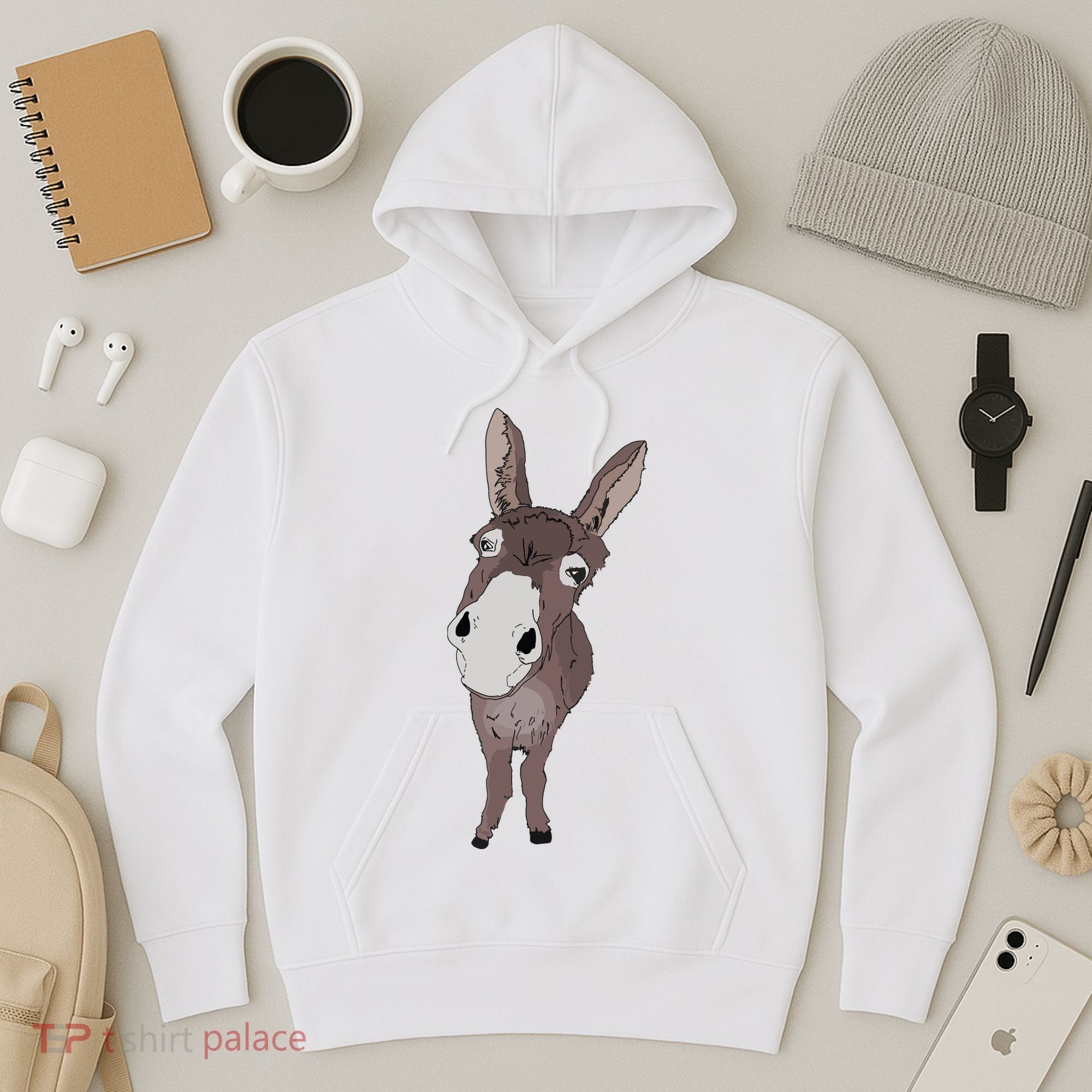 Funny Looking Donkey Gift Idea For Cute Donkeys Horses Hoodie