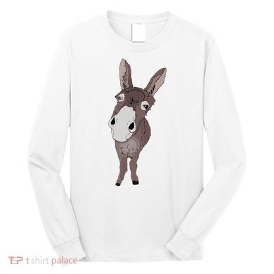 Funny Looking Donkey Gift Idea For Cute Donkeys Horses Long Sleeve Shirt