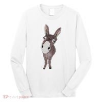 Funny Looking Donkey Gift Idea For Cute Donkeys Horses Long Sleeve Shirt thumb 0