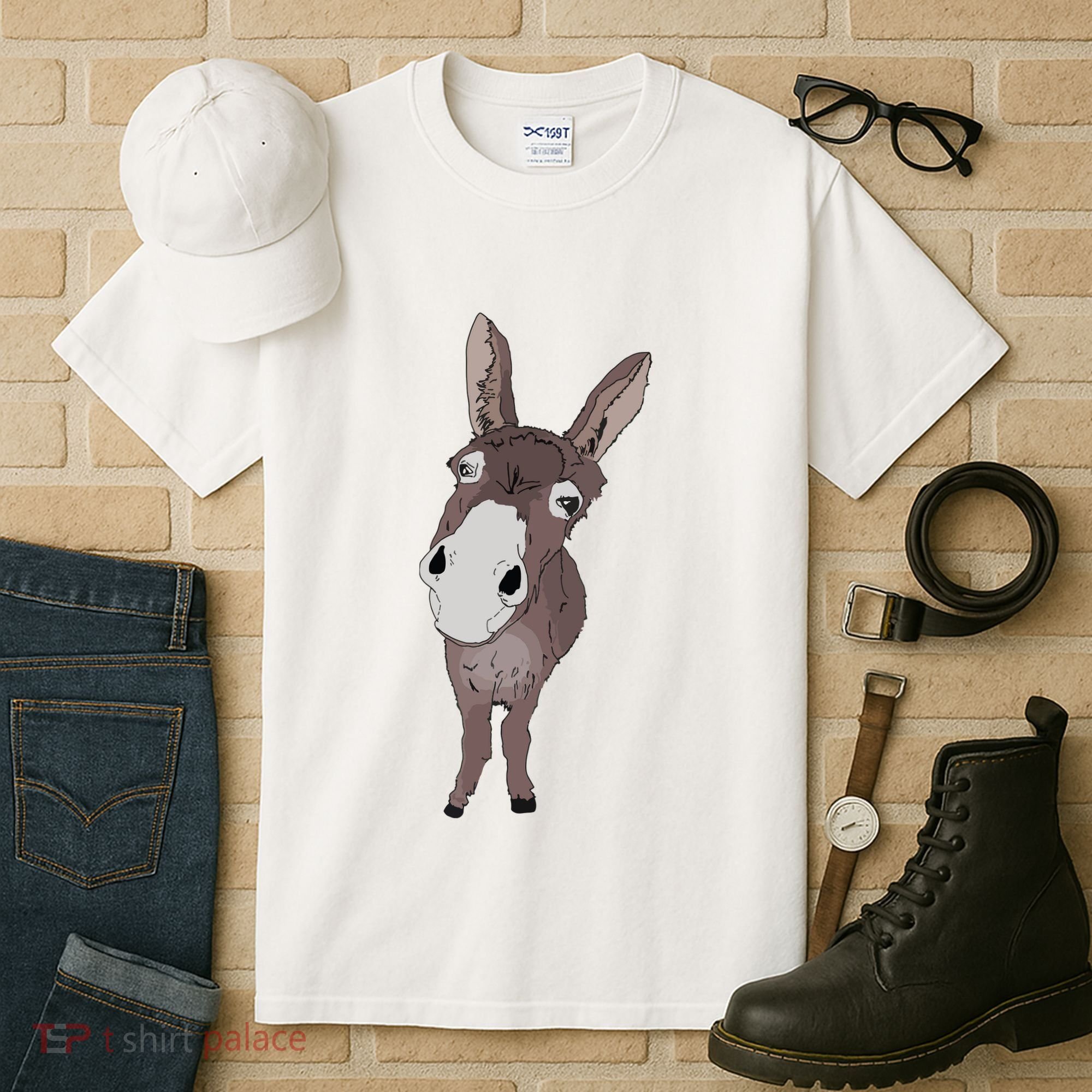 Funny Looking Donkey Gift Idea For Cute Donkeys Horses Tall T-Shirt