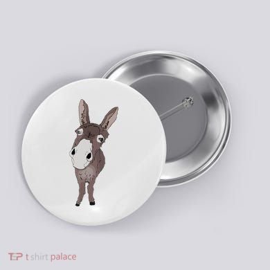 Funny Looking Donkey Gift Idea For Cute Donkeys Horses Button