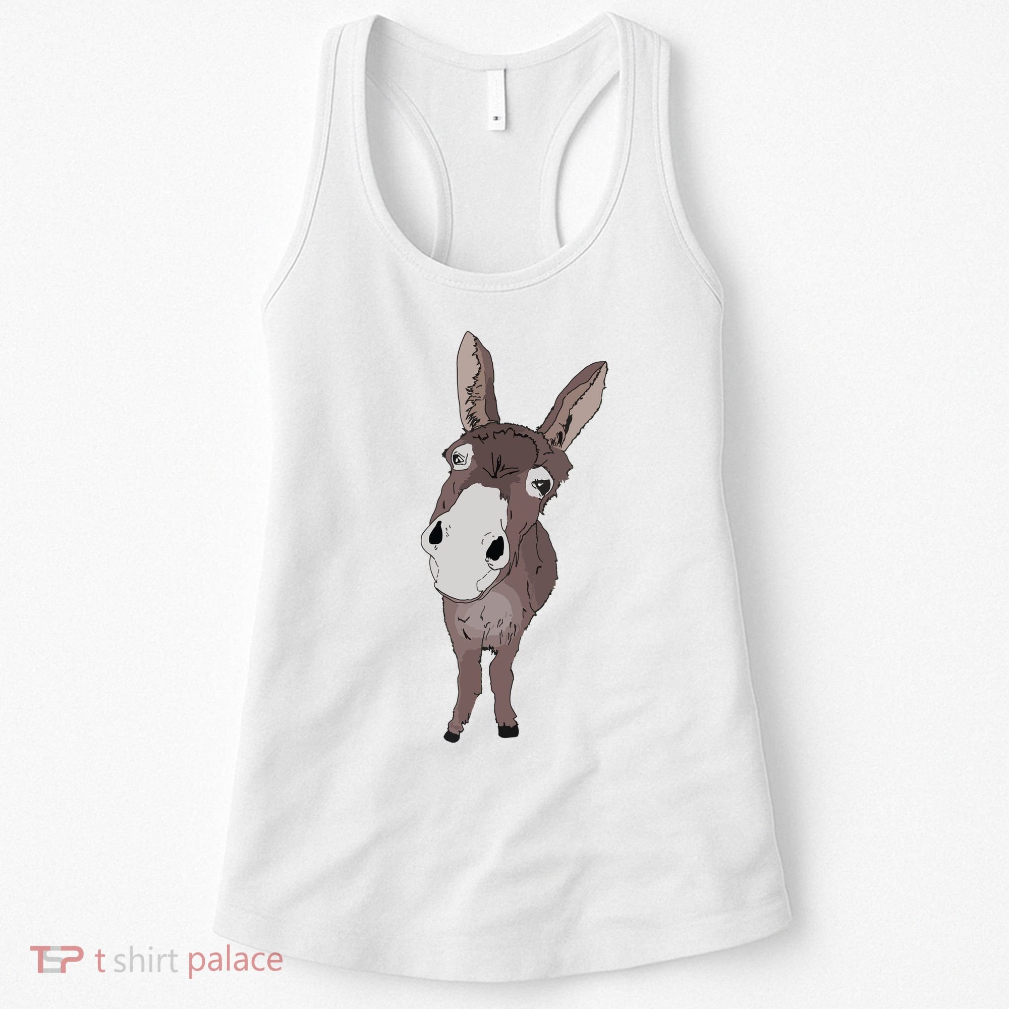 Funny Looking Donkey Gift Idea For Cute Donkeys Horses Women's Tank Top