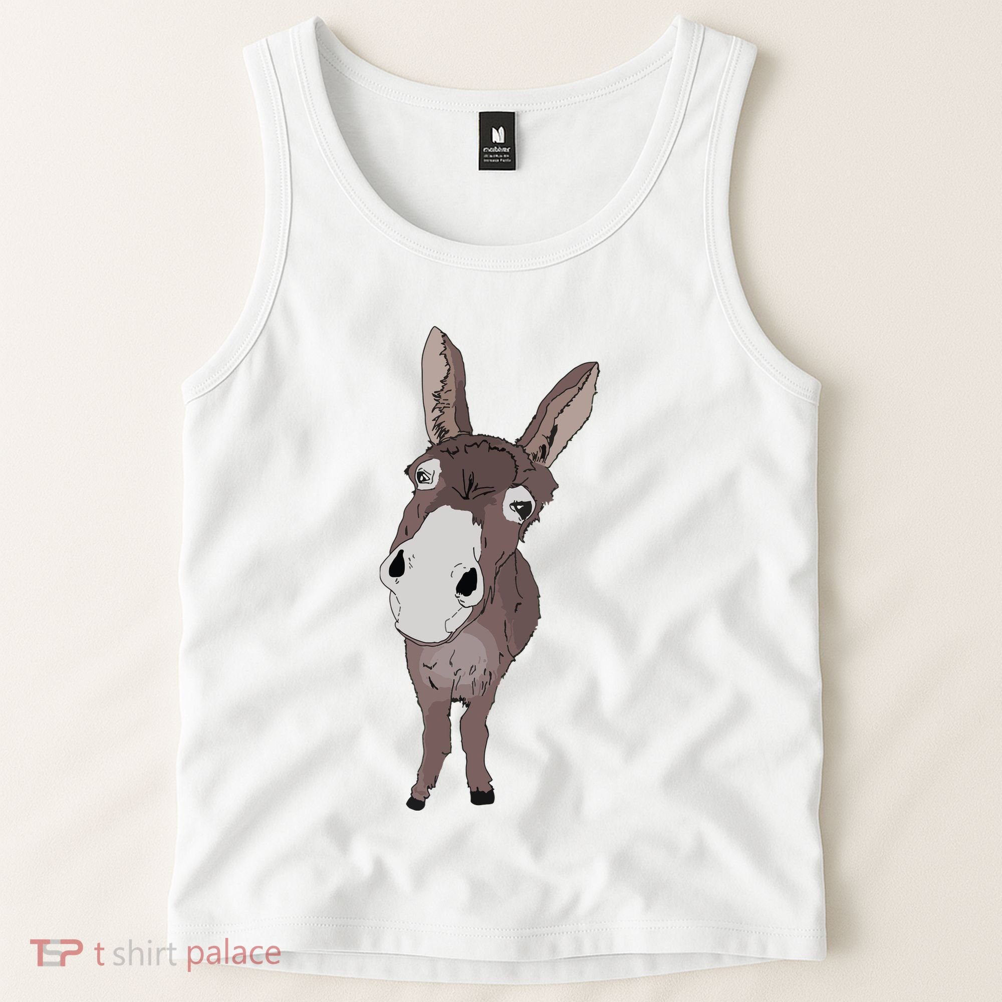 Funny Looking Donkey Gift Idea For Cute Donkeys Horses Tank Top