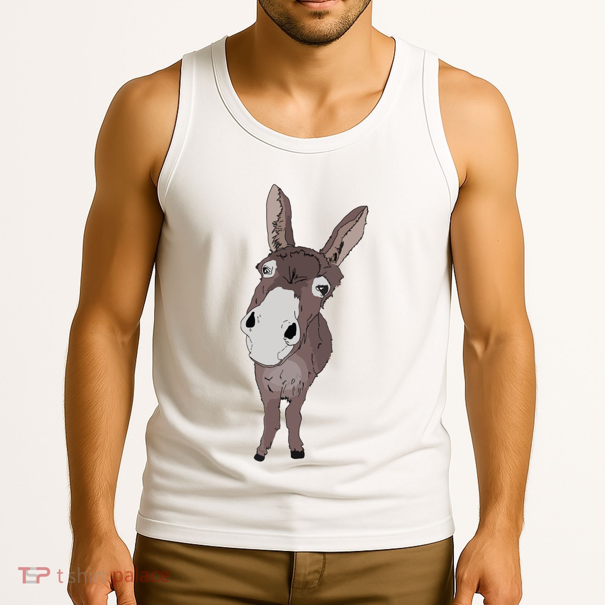 Funny Looking Donkey Gift Idea For Cute Donkeys Horses Tank Top