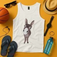Funny Looking Donkey Gift Idea For Cute Donkeys Horses Tank Top thumb 4