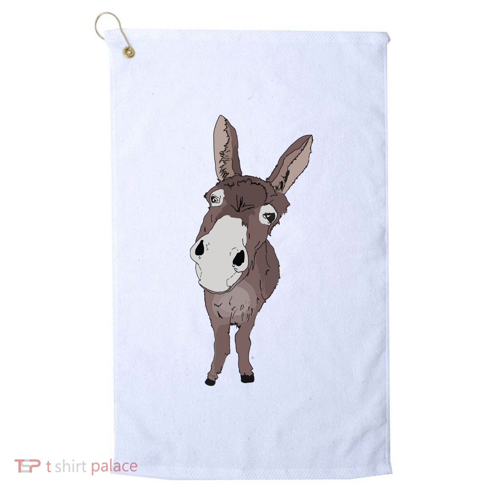 Funny Looking Donkey Gift Idea For Cute Donkeys Horses Golf Towel