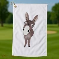 Funny Looking Donkey Gift Idea For Cute Donkeys Horses Golf Towel thumb 1