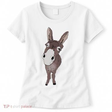 Funny Looking Donkey Gift Idea For Cute Donkeys Horses Women's T-Shirt