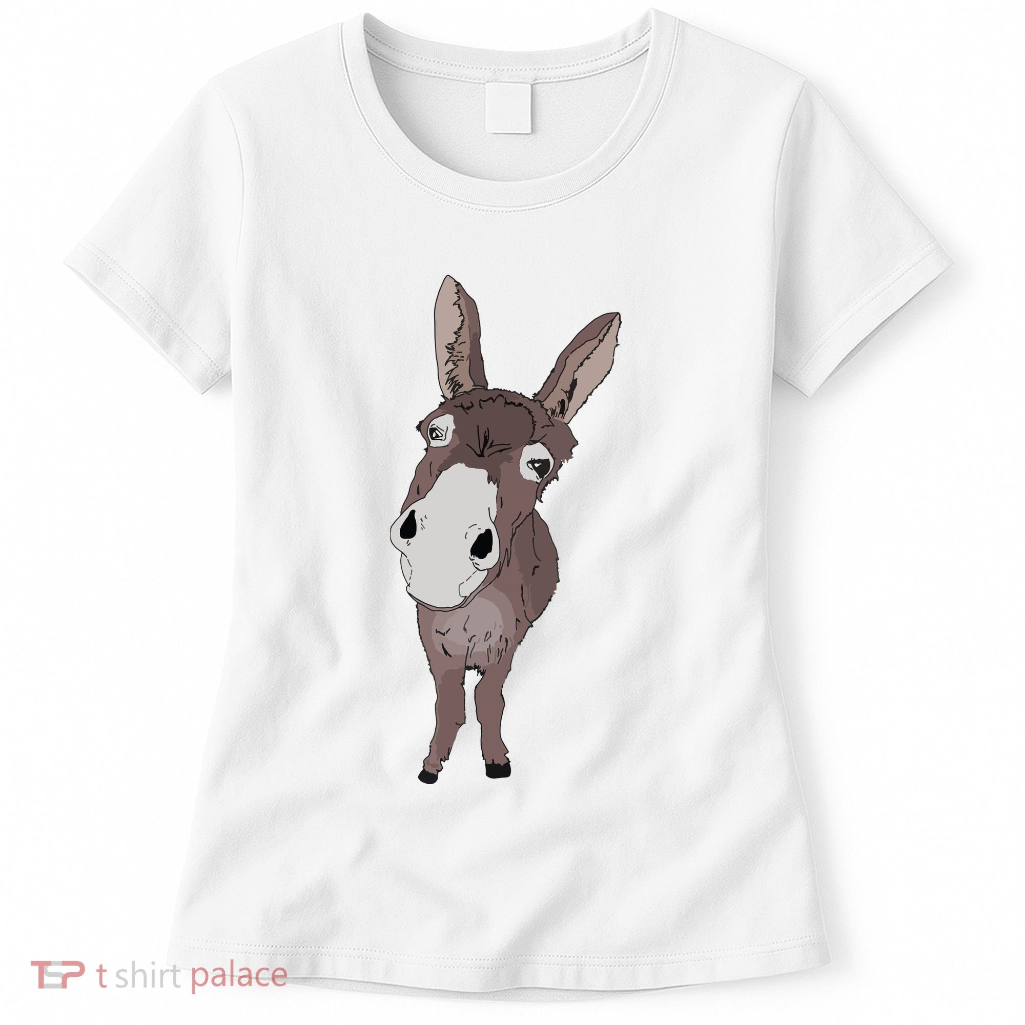 Funny Looking Donkey Gift Idea For Cute Donkeys Horses Women's T-Shirt
