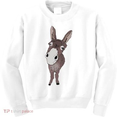 Funny Looking Donkey Gift Idea For Cute Donkeys Horses Kids Sweatshirt