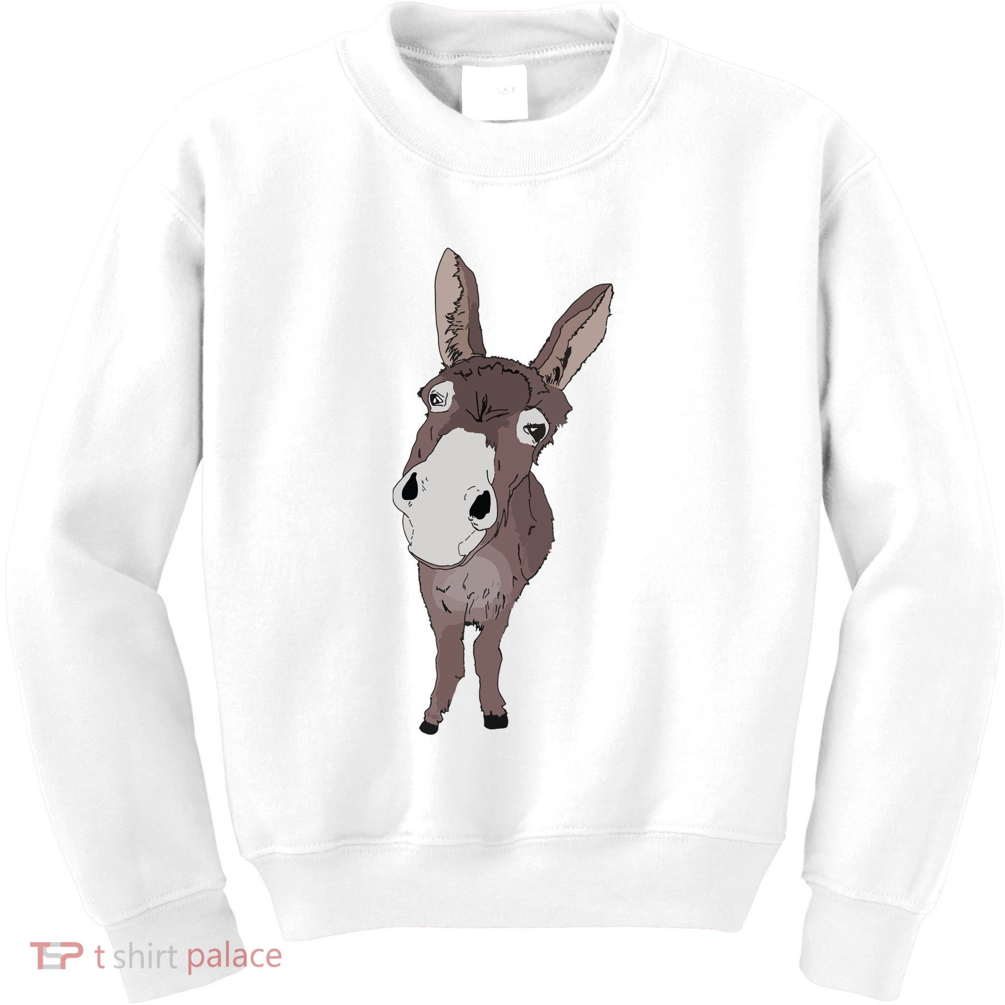 Funny Looking Donkey Gift Idea For Cute Donkeys Horses Kids Sweatshirt