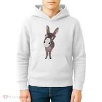 Funny Looking Donkey Gift Idea For Cute Donkeys Horses Kids Hoodie thumb 4