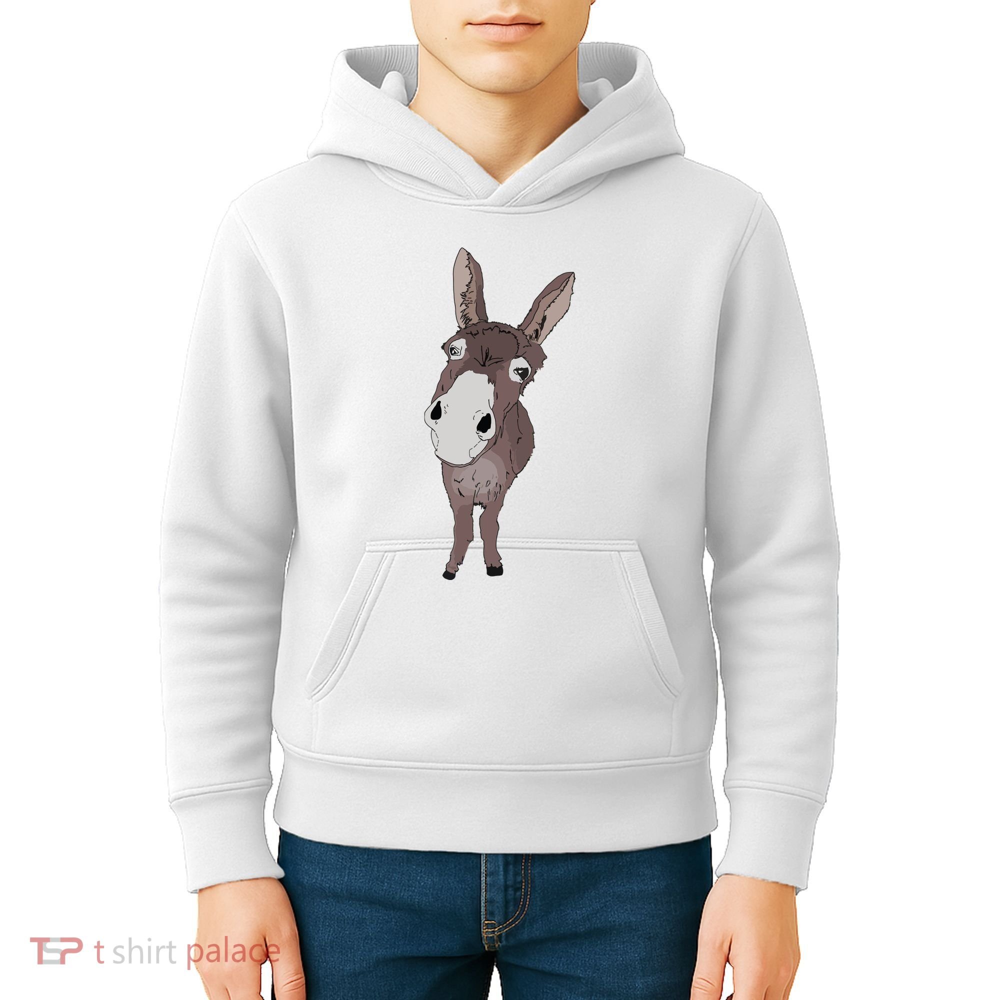 Funny Looking Donkey Gift Idea For Cute Donkeys Horses Kids Hoodie