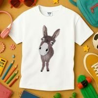 Funny Looking Donkey Gift Idea For Cute Donkeys Horses Kids T-Shirt thumb 3