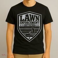 Funny Lawn Enforcement Officer Dad Lawn Mowing T-Shirt thumb 3