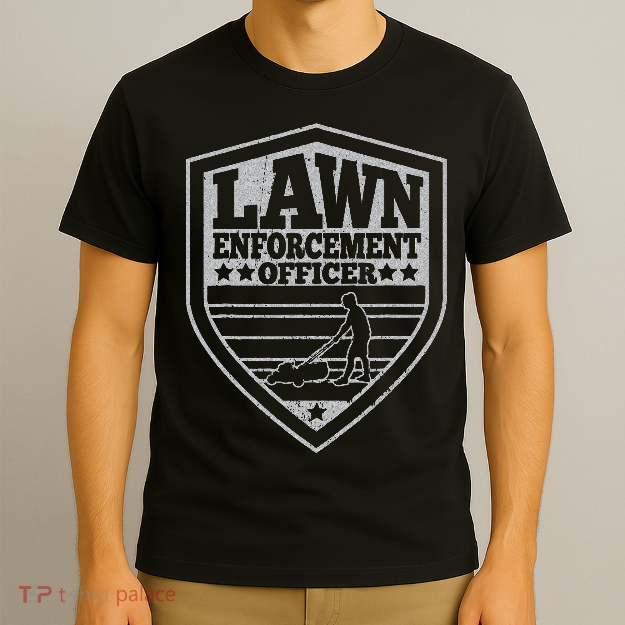 Funny Lawn Enforcement Officer Dad Lawn Mowing T-Shirt