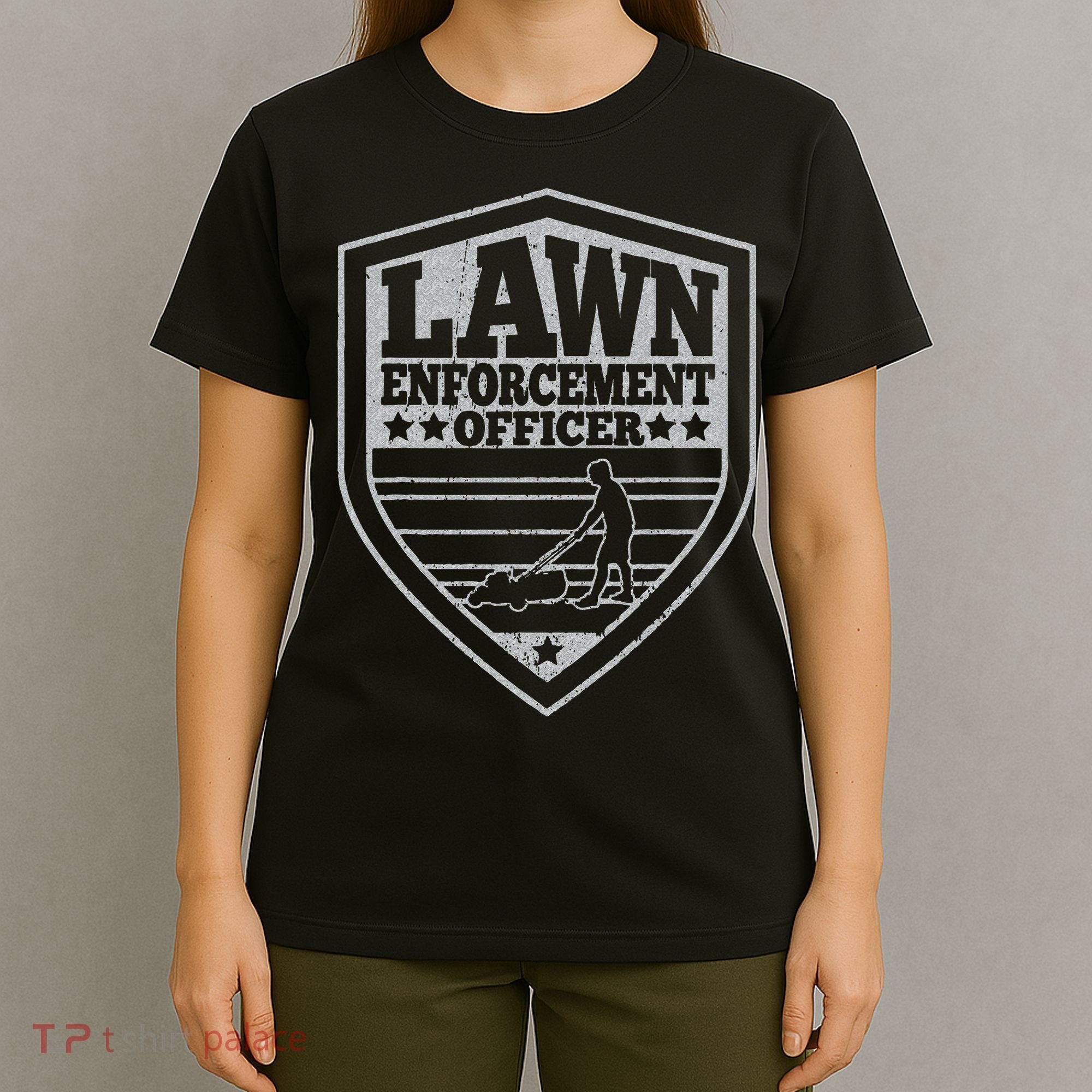 Funny Lawn Enforcement Officer Dad Lawn Mowing T-Shirt
