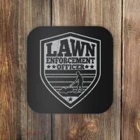 Funny Lawn Enforcement Officer Dad Lawn Mowing Coaster thumb 0