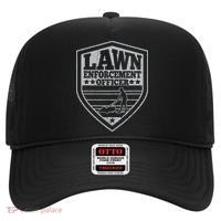Funny Lawn Enforcement Officer Dad Lawn Mowing Hat thumb 0