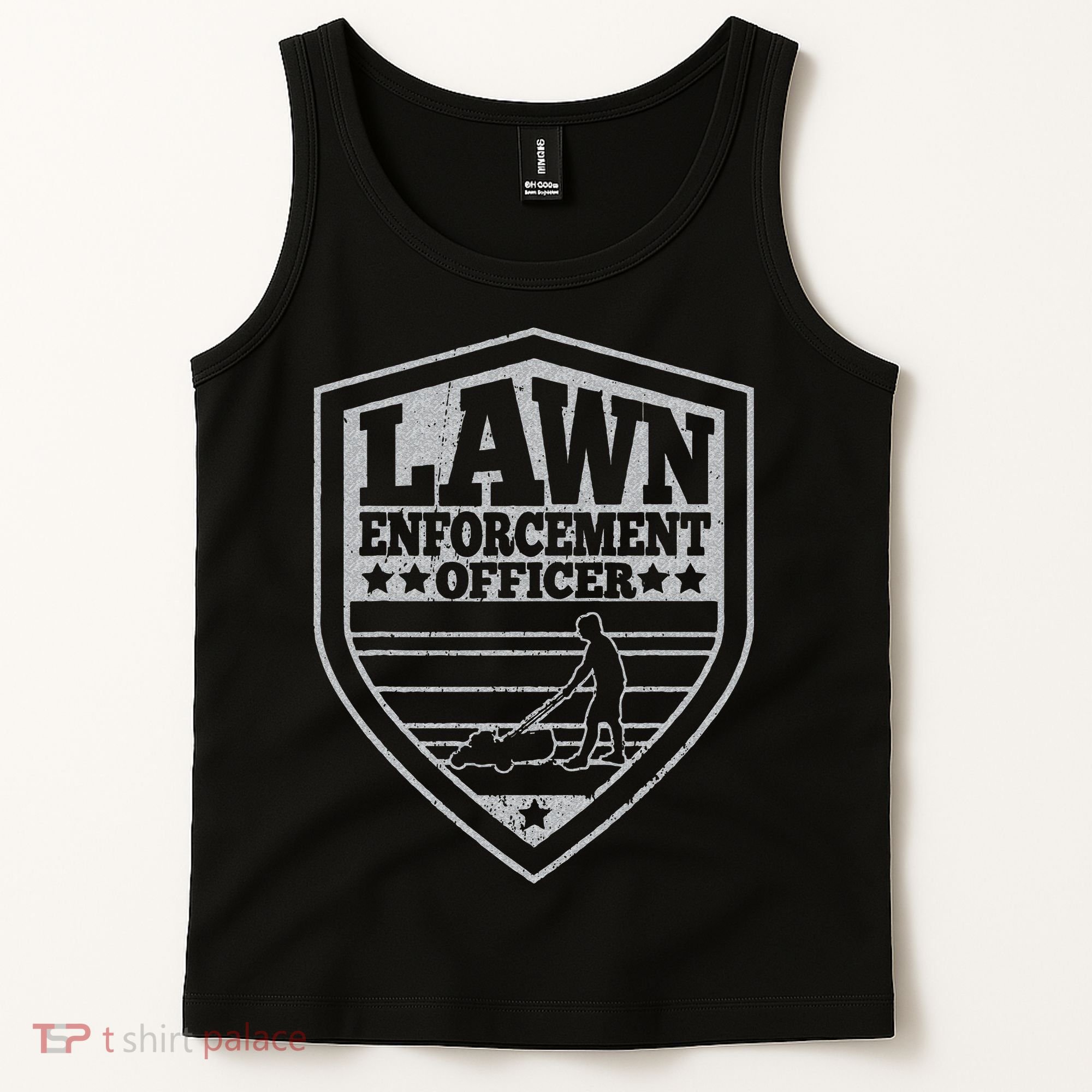 Funny Lawn Enforcement Officer Dad Lawn Mowing Tank Top