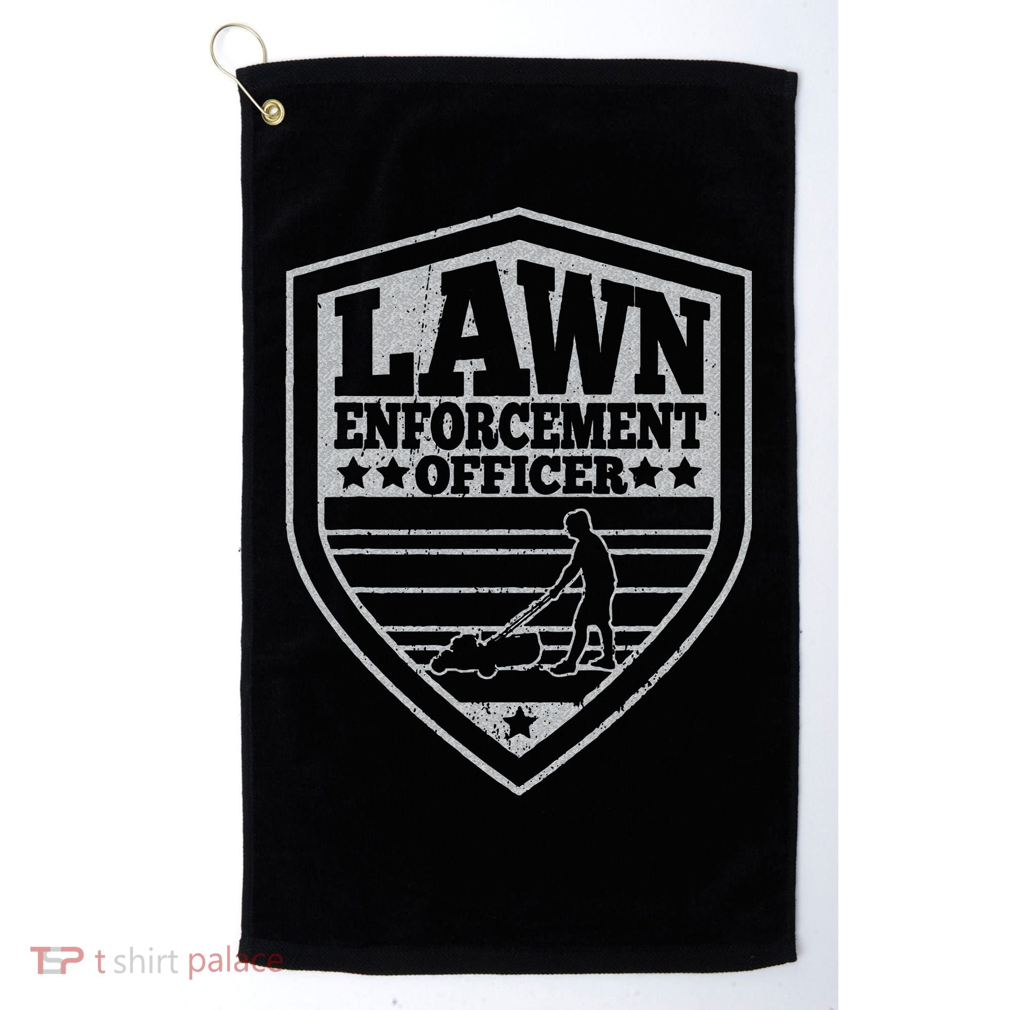 Funny Lawn Enforcement Officer Dad Lawn Mowing Golf Towel