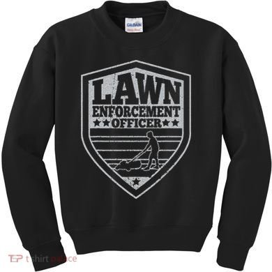 Funny Lawn Enforcement Officer Dad Lawn Mowing Kids Sweatshirt