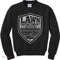 Funny Lawn Enforcement Officer Dad Lawn Mowing Kids Sweatshirt thumb 0