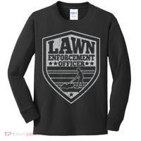 Funny Lawn Enforcement Officer Dad Lawn Mowing Kids Long Sleeve Shirt thumb 0