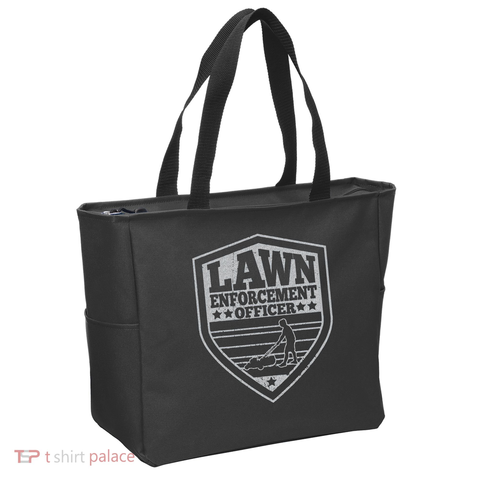 Funny Lawn Enforcement Officer Dad Lawn Mowing Tote Bag