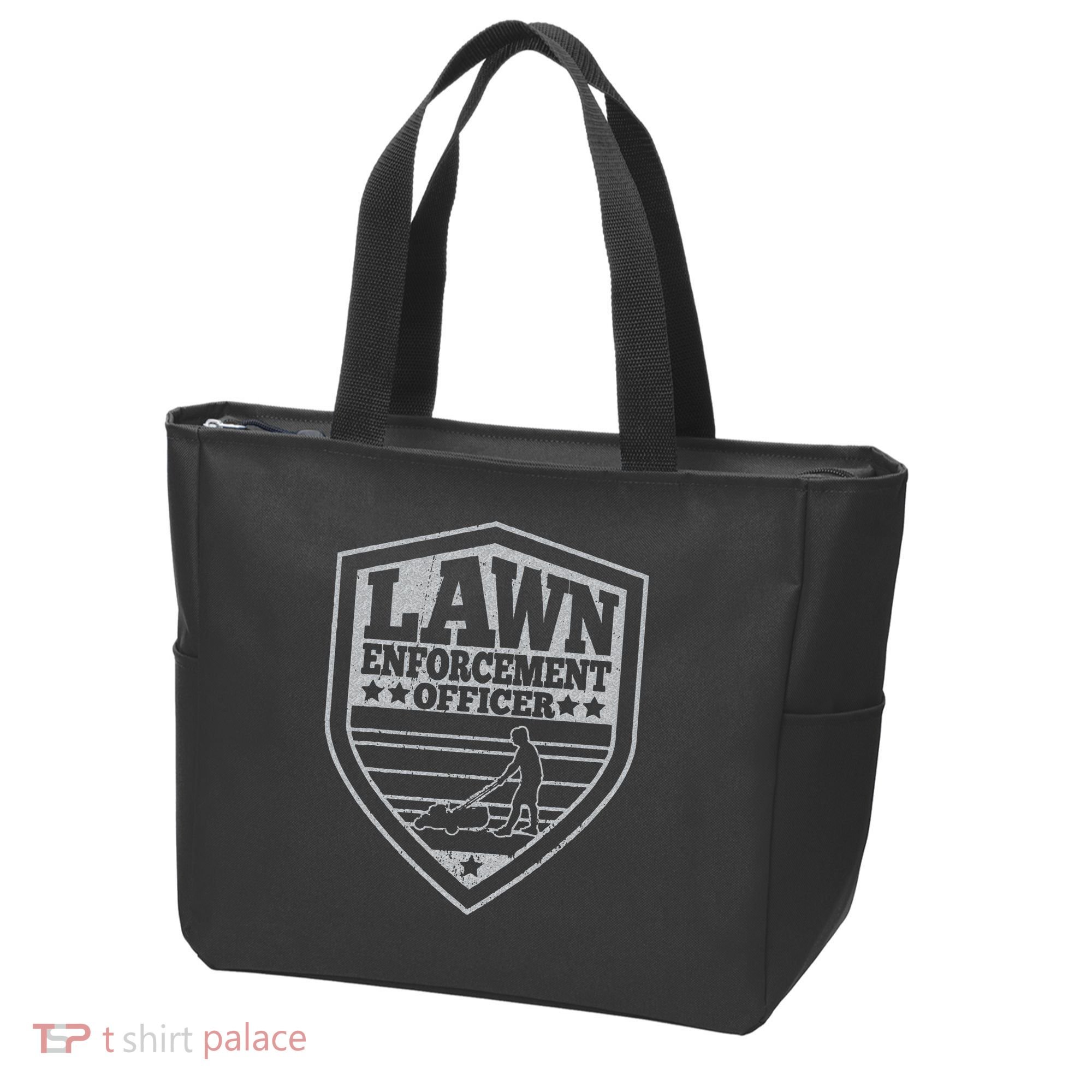 Funny Lawn Enforcement Officer Dad Lawn Mowing Tote Bag