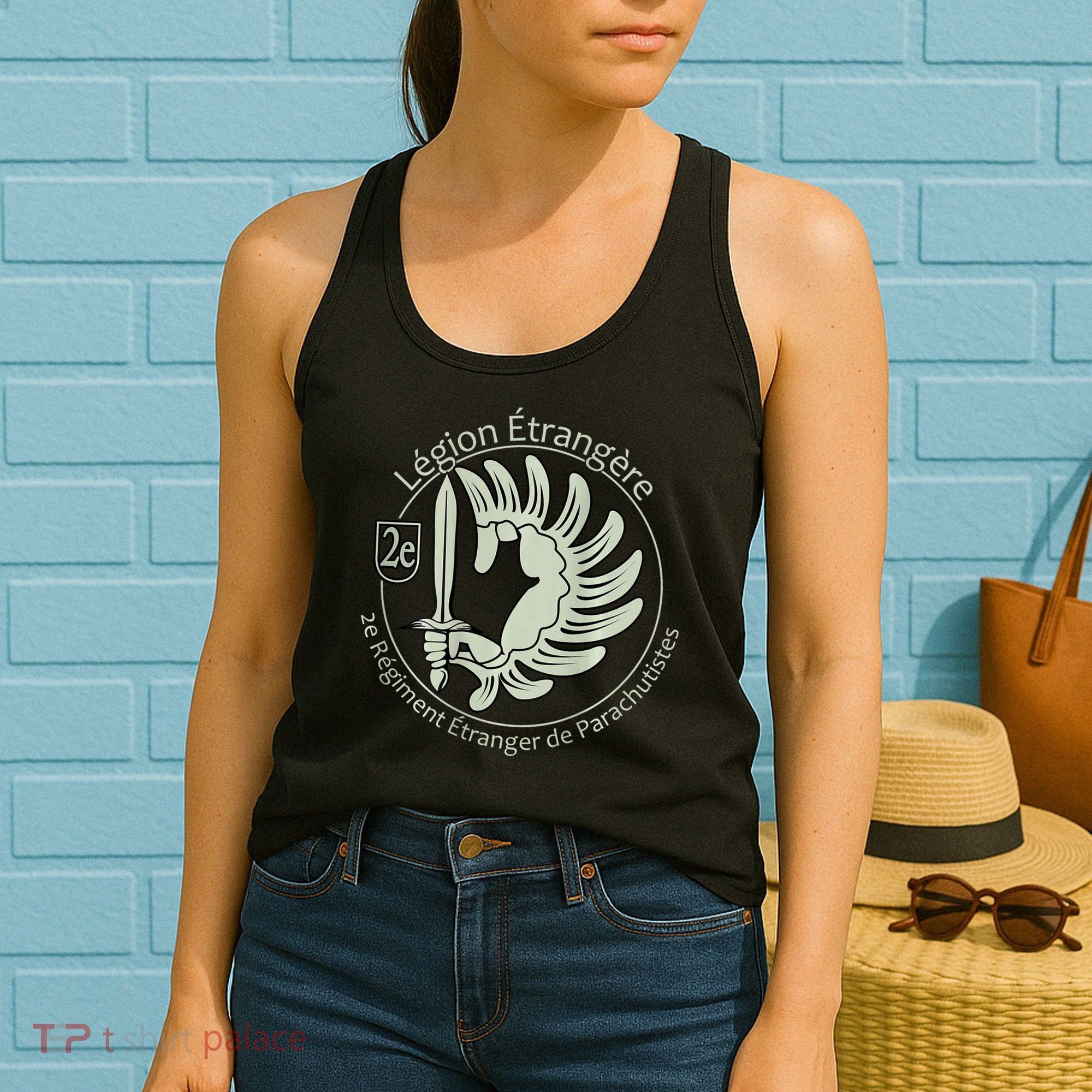 French L.E.G.I.O.N Etrangere Parachute Foreign Airborne Women's Tank Top