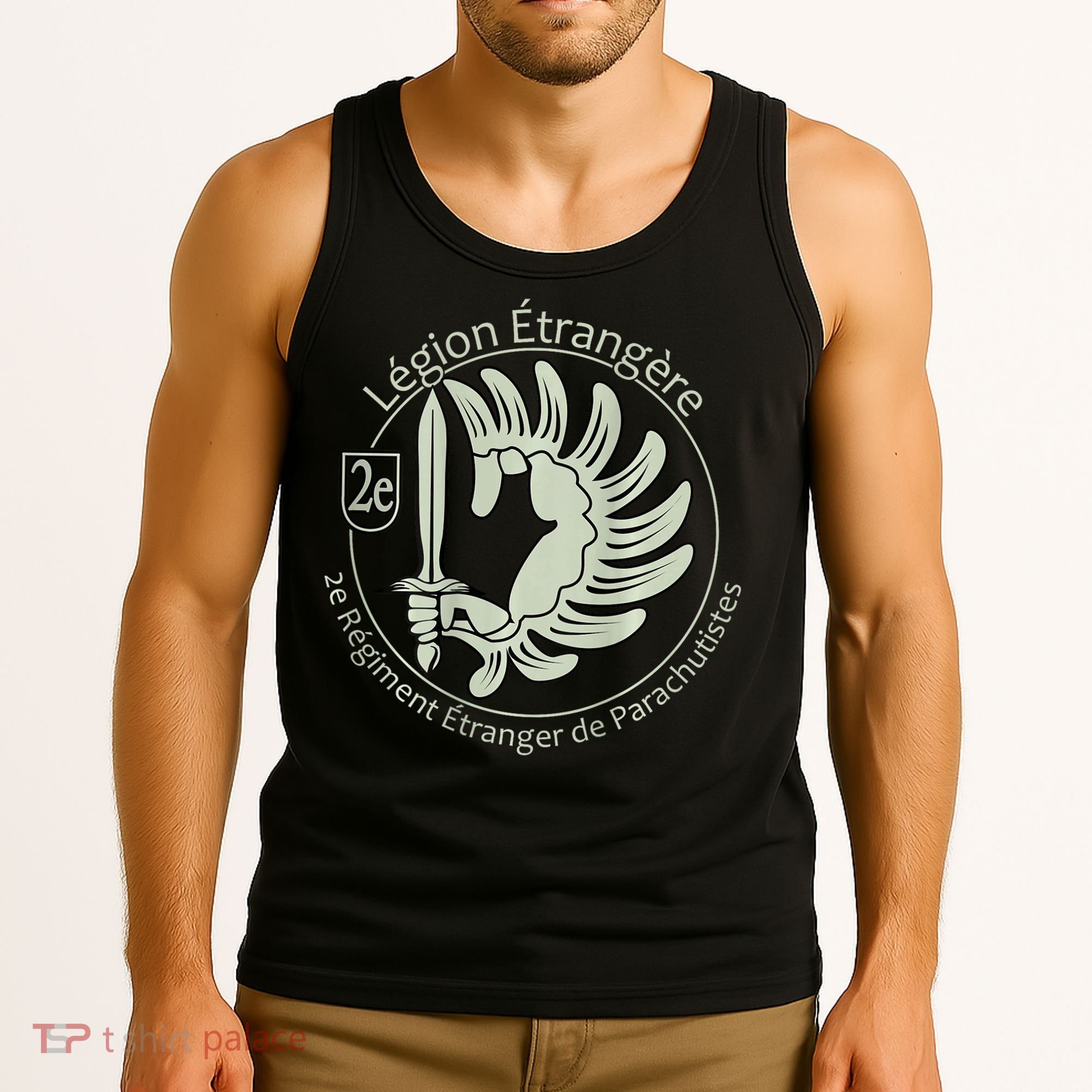 French L.E.G.I.O.N Etrangere Parachute Foreign Airborne Tank Top