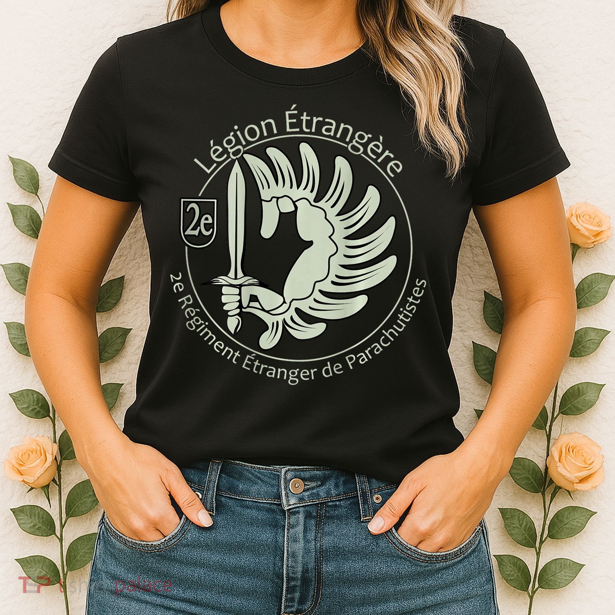 French L.E.G.I.O.N Etrangere Parachute Foreign Airborne Women's T-Shirt
