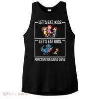 Funny Let's Eat Kids Punctuation Saves Lives Grammar Ladies PosiCharge Tri-Blend Wicking Tank thumb 0