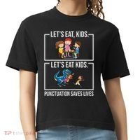 Funny Let's Eat Kids Punctuation Saves Lives Grammar Comfort Colors Boxy T-Shirt thumb 0