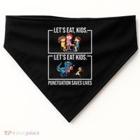 Funny Let's Eat Kids Punctuation Saves Lives Grammar USA-Made Doggie Bandana thumb 0