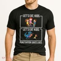 Funny Let's Eat Kids Punctuation Saves Lives Grammar Cooling Performance Crew T-Shirt thumb 2